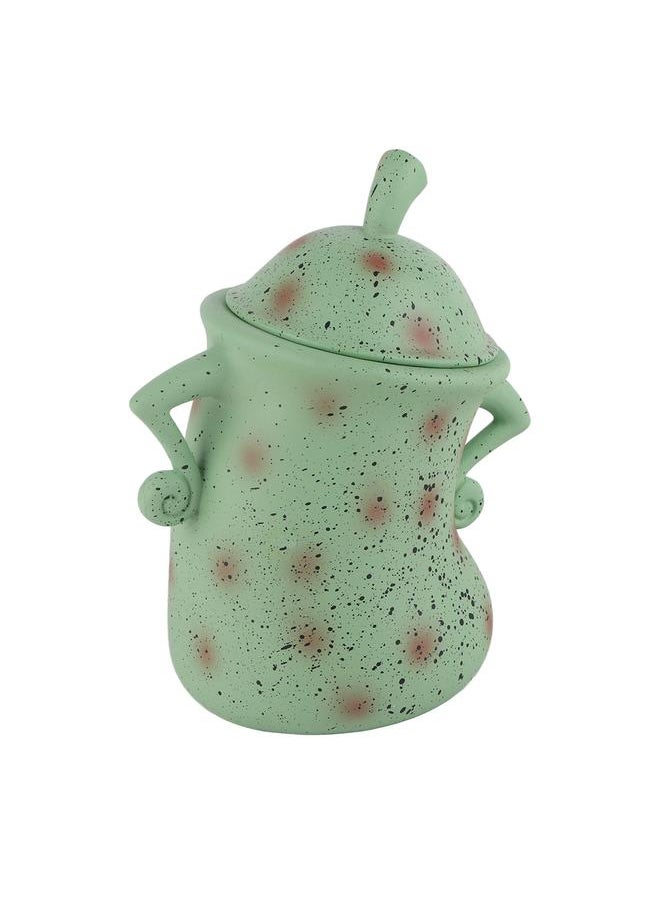 Kitchen Canister Synthetic Resin Storage Jar Condiment Spice Seasoning Storage Container Akimbo Shape Green