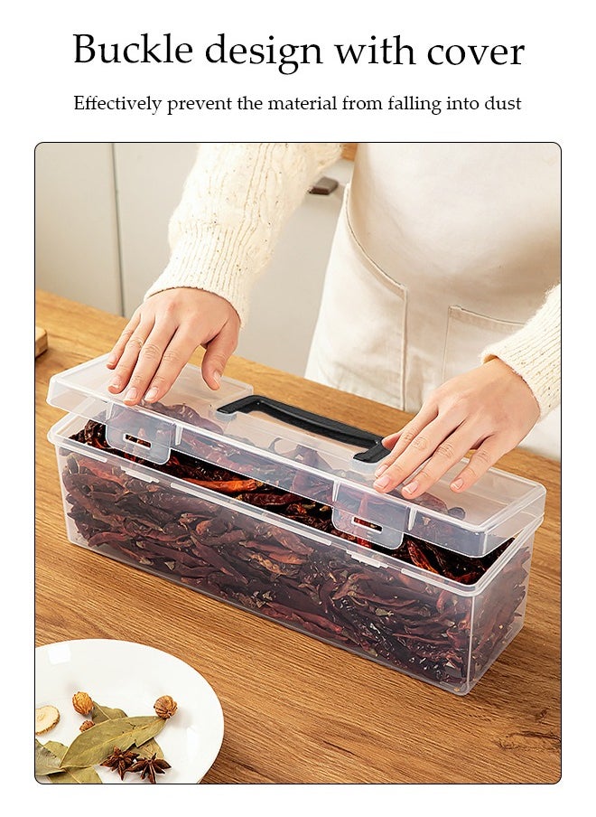 Seasoning Container Set, Household Transparent Spice Storage Box, Kitchen Seasoning Bottle, 6 Detachable Seasoning Boxes, With Handheld And Lid, Snap Design, Moisture Proof And Dustproof, Suitable For Cabinets, Kitchens, Living Rooms