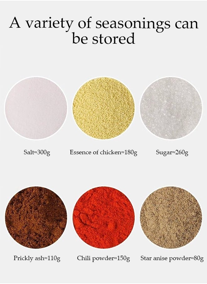 3 Pcs Seasoning Box, Household Spice Container, Kitchen Seasoning Bottle, Equipped Withspoon, Lid, Tray And Label, Handle Design, Dustproof And Moisture Proof, Easy To Clean, Suitable For Home And Kitchen