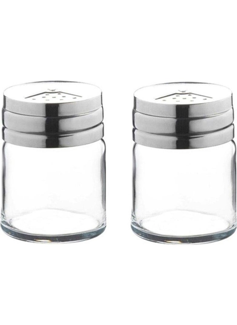 2-Piece Salt Shaker with Metal Lid 43880 Transparent