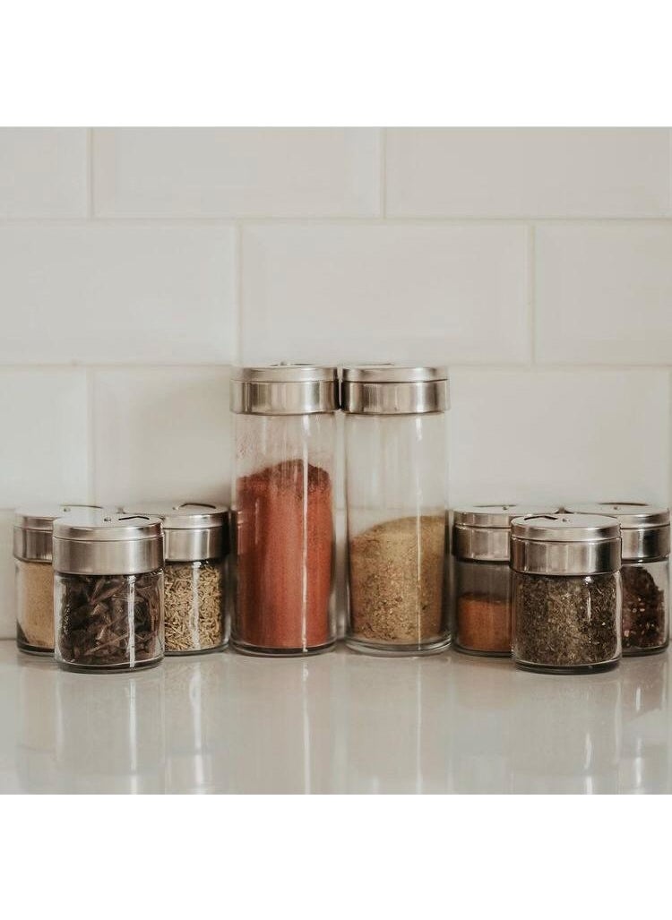 Basic 4 Pcs Set (2 Pieces 250 cc Large Size +2 Pieces 110 cc Small Size Salt Shaker-Pepper Shaker) 2X(43880+43890)