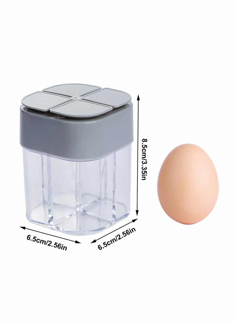 2 Pack 4 in 1 Spice Container Salt and Pepper Shaker Transparent Seasoning Can Filter lumps Jars for Home Restaurant Camping Travel Cooking BBQ