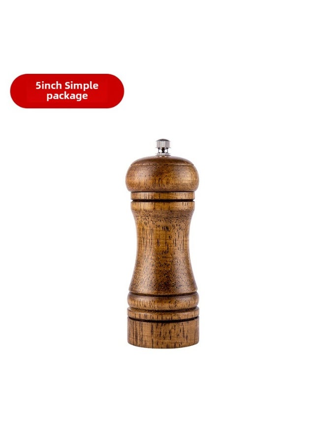 Oak Pepper Grinder Manual 5/8/10 Inch 5 inch retro color (Bubble Bag)