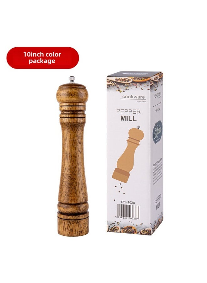 Oak Pepper Grinder Manual 5/8/10 Inch 10 inch vintage color box