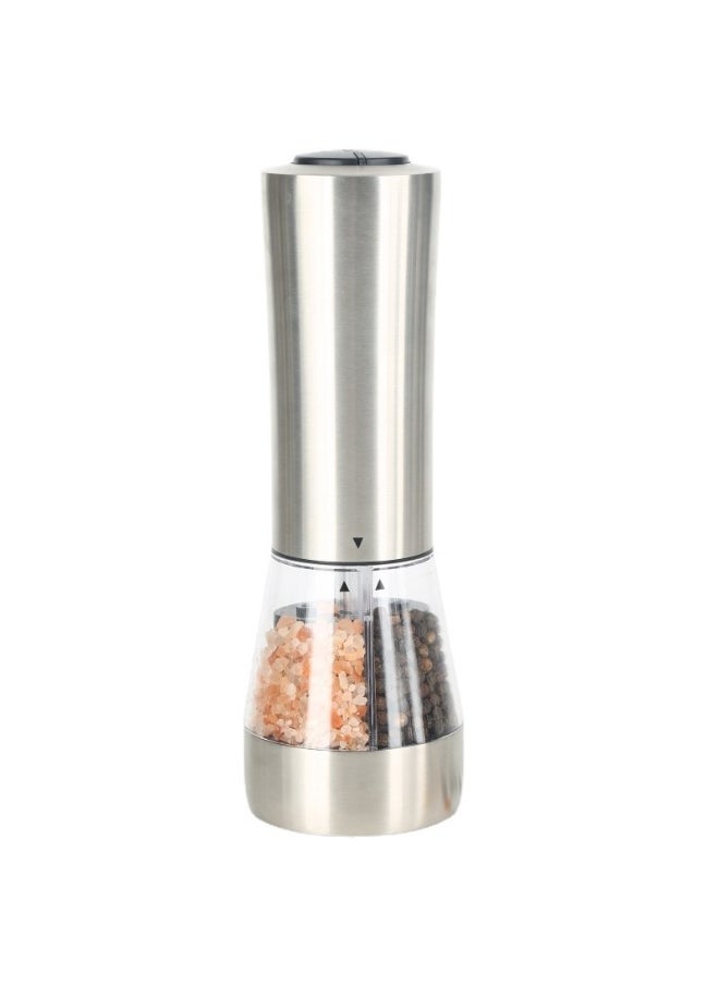 Stainless Steel Dual Pepper Salt Grinder Stainless steel dry battery electric grinding double bin