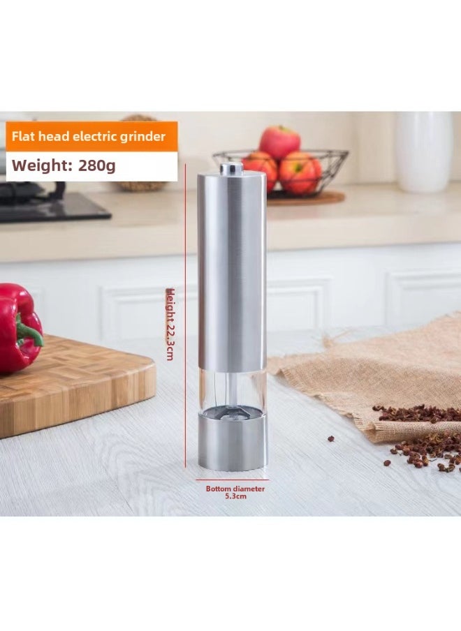 Electric Pepper Grinder Stainless Steel Home Kitchen Flat head