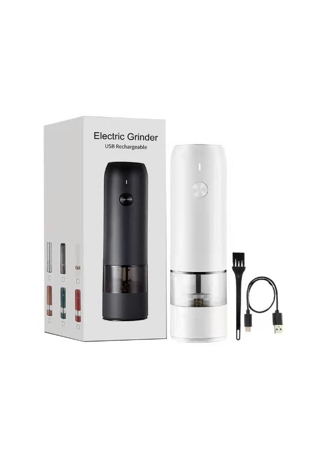 Portable Electric Spice Grinder USB ChargingUSB pepper mill 28g white single USB pepper mill 28g white single