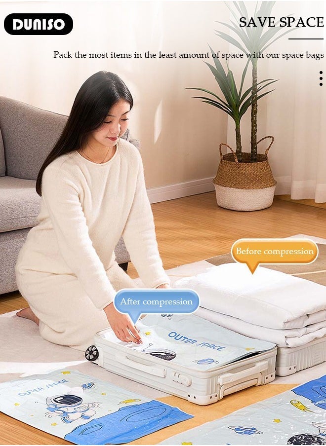 Combo Vacuum Storage Bag with Electric Pump, 4 Pack(1Jumbo + 1 Large + 1Medium + 1 Small) of Reusable Compression Bags, Double Zip Seal Special-Grip Clip,Travel Vacuum Sealer Bags, Rapid Vacuum for Clothes, Mattress, Blanket, Pillows Compression and Travelling