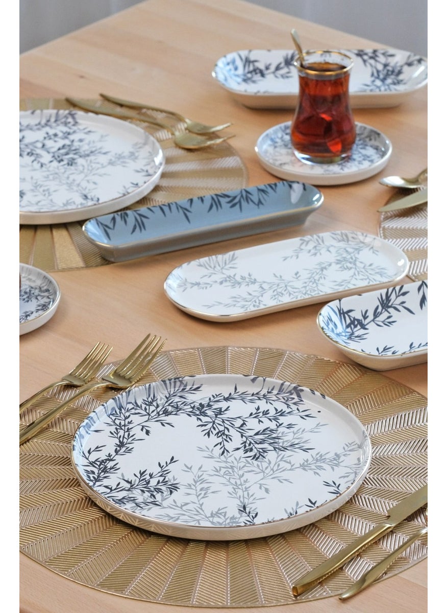 Shadow Gold Gilded 41 Piece Ceramic Breakfast Set for 6 People