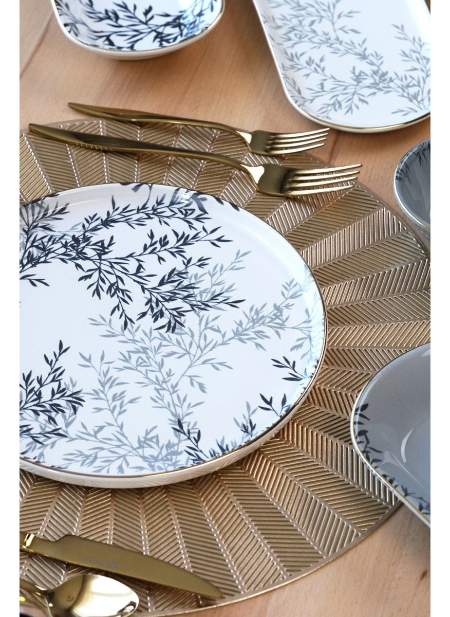 Shadow Gold Gilded 41 Piece Ceramic Breakfast Set for 6 People