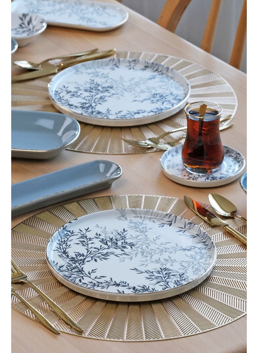 Shadow Gold Gilded 41 Piece Ceramic Breakfast Set for 6 People
