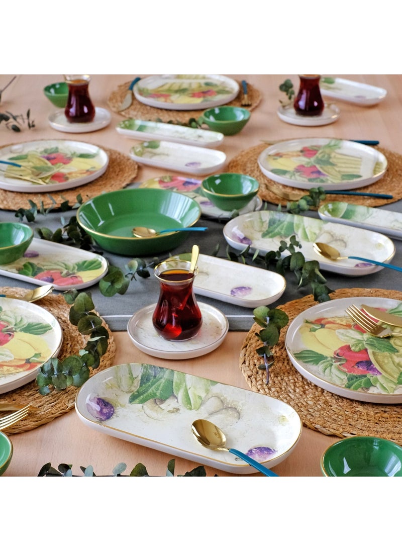 Verdura Gold Gilded 41 Piece Ceramic Breakfast Set