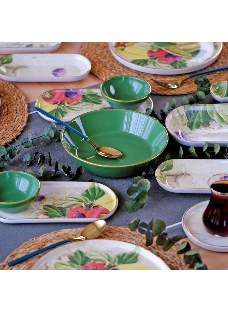 Verdura Gold Gilded 41 Piece Ceramic Breakfast Set
