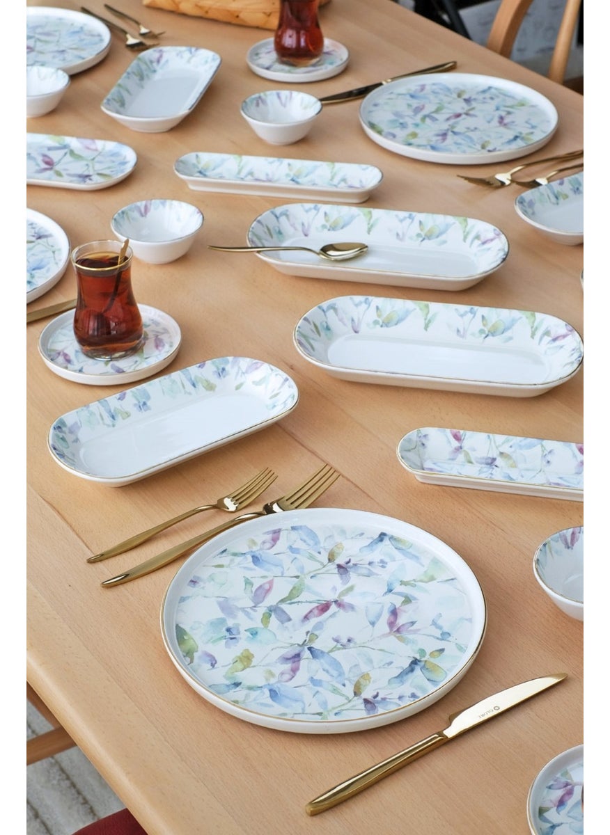 Harmony Gold Gilded 41 Piece Ceramic Breakfast Set for 6 People