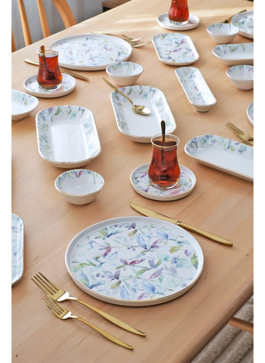 Harmony Gold Gilded 41 Piece Ceramic Breakfast Set for 6 People