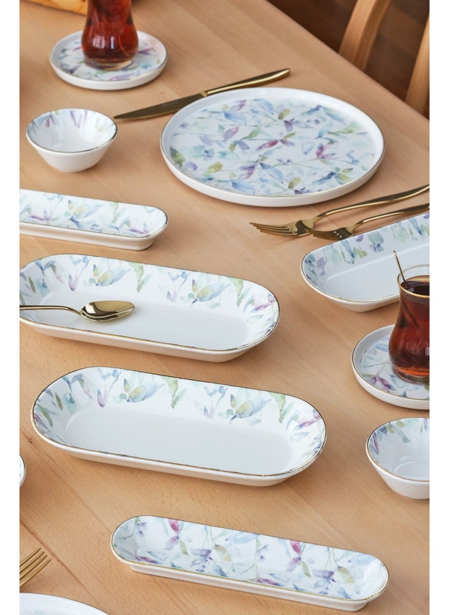 Harmony Gold Gilded 41 Piece Ceramic Breakfast Set for 6 People