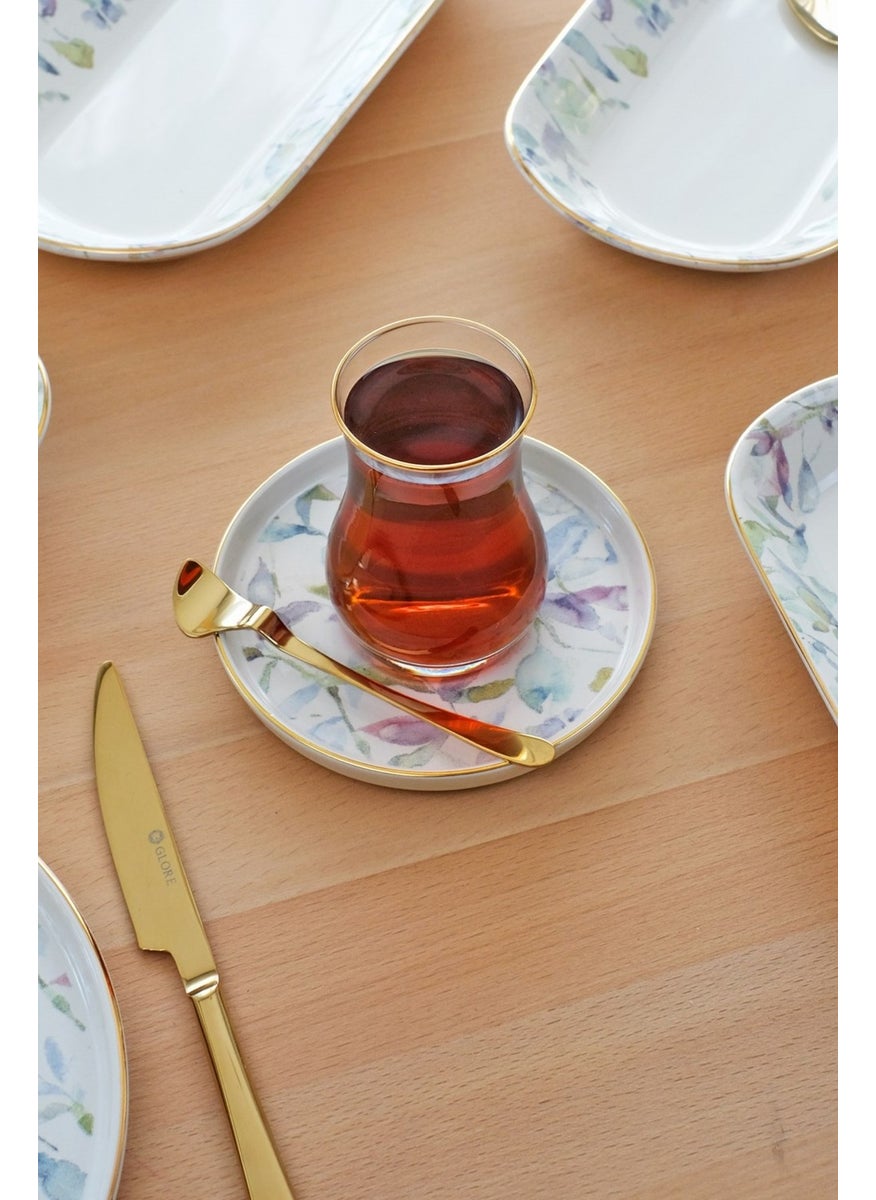 Harmony Gold Gilded 41 Piece Ceramic Breakfast Set for 6 People