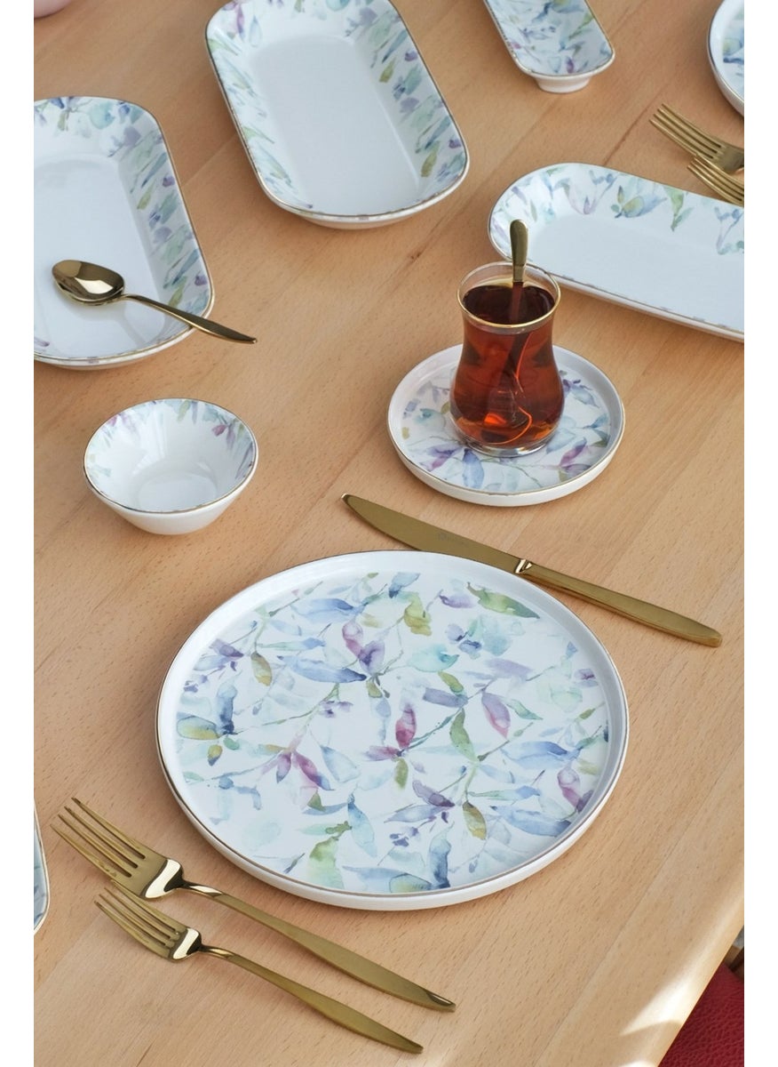 Harmony Gold Gilded 41 Piece Ceramic Breakfast Set for 6 People