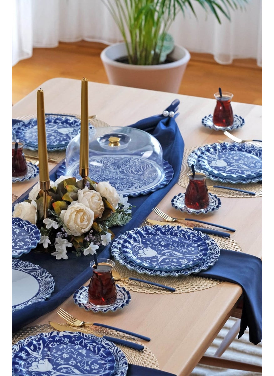 Bluebloom 6 Person 33 Piece Glass Cake Tea Service Set