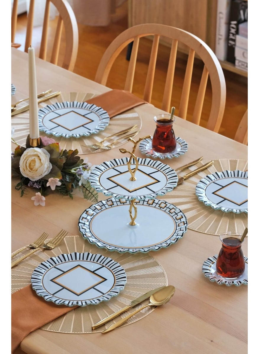 Prestige 6 Person 25 Piece Glass Cake Tea Service Set