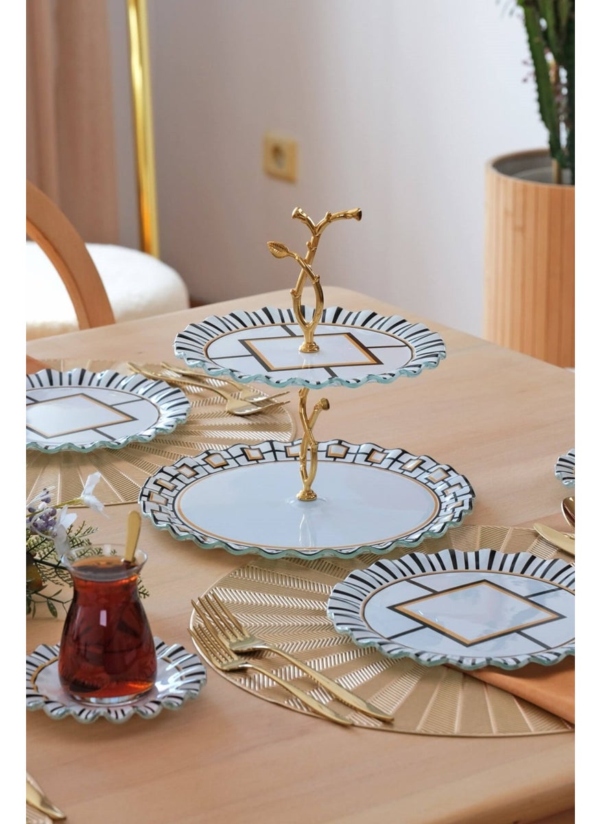 Prestige 6 Person 25 Piece Glass Cake Tea Service Set
