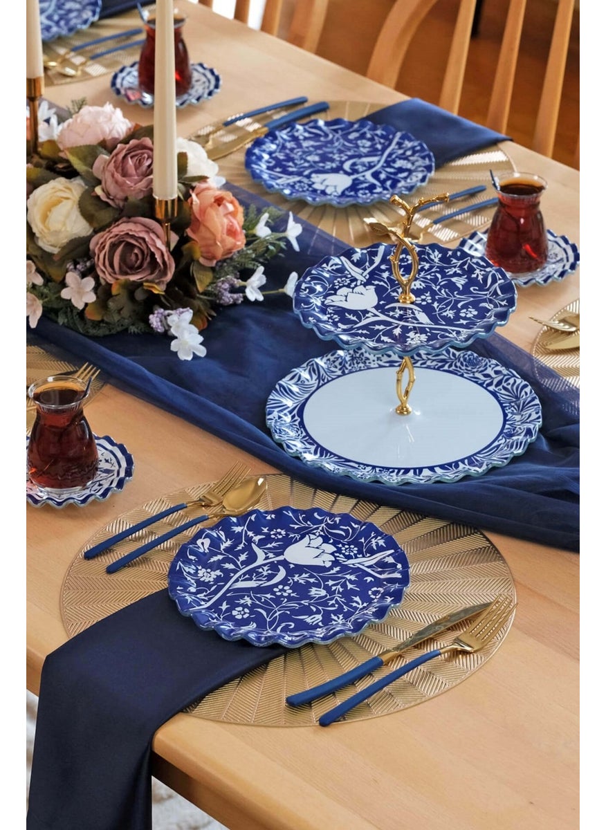 Bluebloom 6 Person 25 Piece Glass Cake Tea Service Set