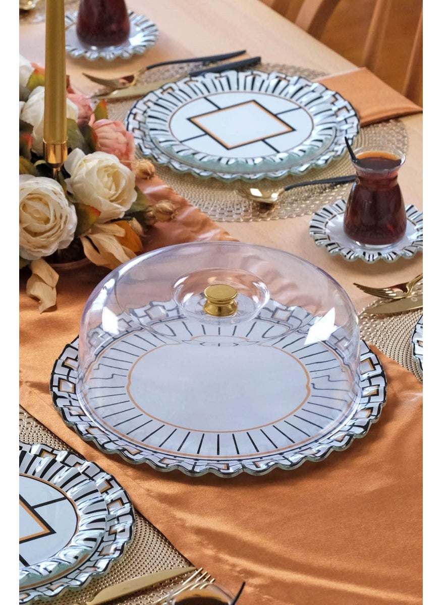 Prestige 6 Person 33 Piece Glass Cake Tea Service Set