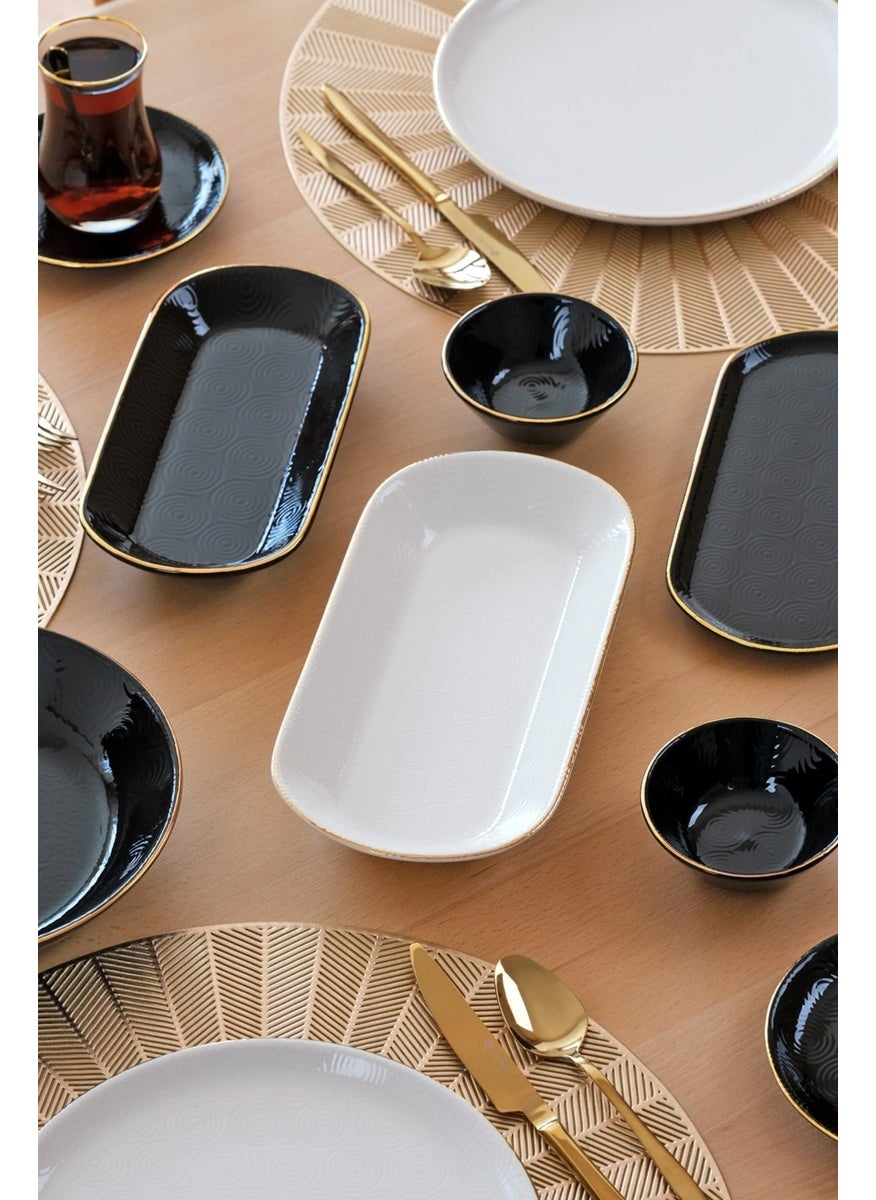 Asya Balance Gold Gilded 41 Piece 6 Person Ceramic Breakfast Set
