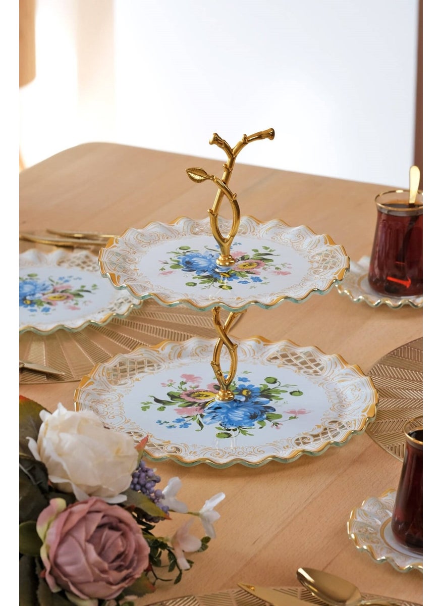 Tiete Gold Gilded 25 Piece Cake Tea Service Set for 6 People