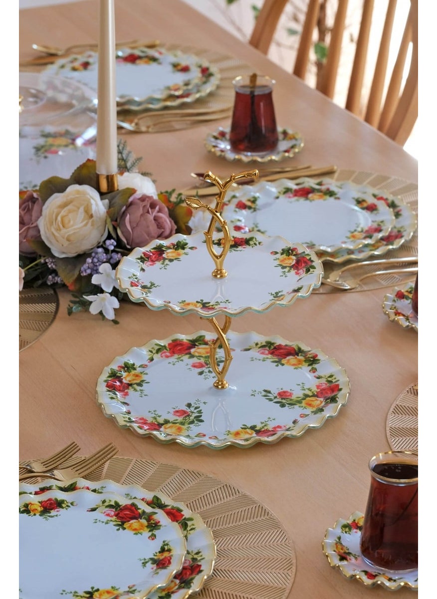 Humber Gold Gilded 6 Person 33 Piece Cake Tea Service Catering Set