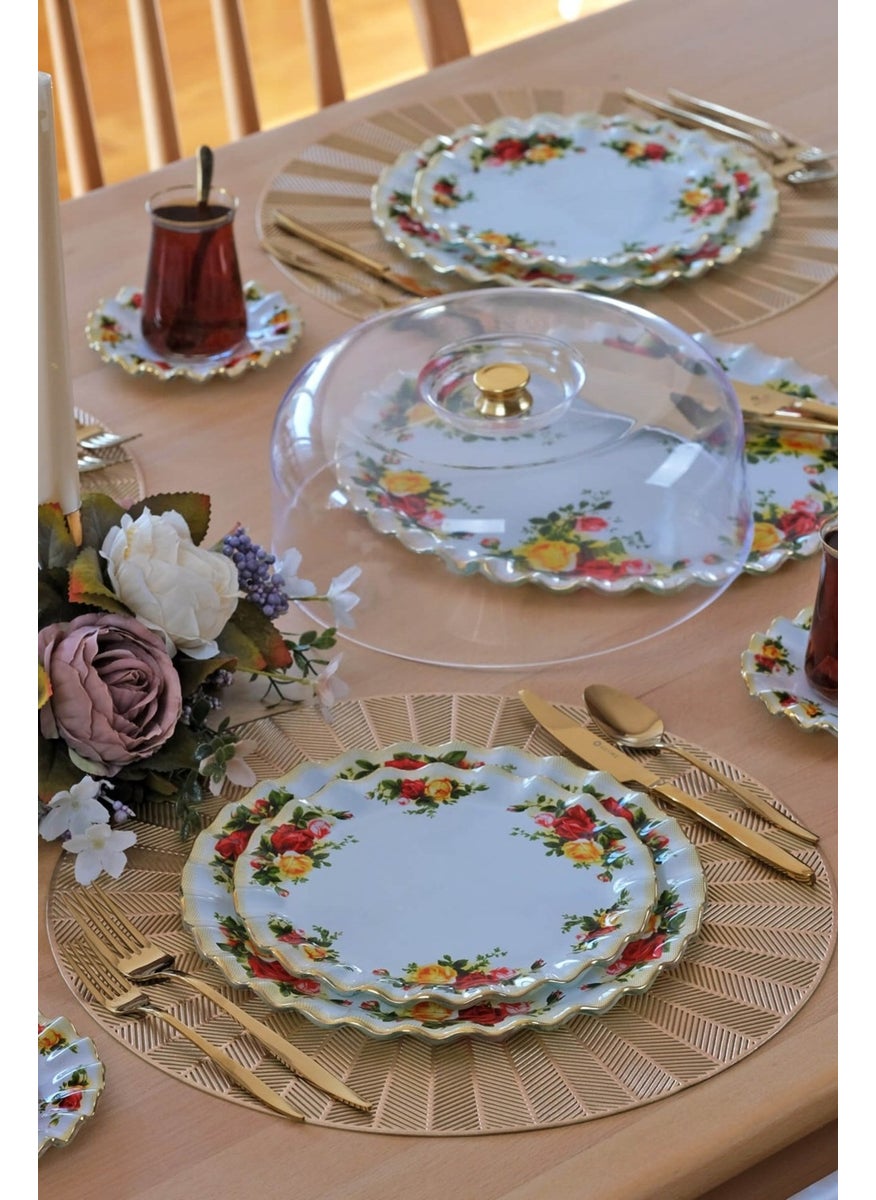 Humber Gold Gilded 6 Person 33 Piece Cake Tea Service Catering Set