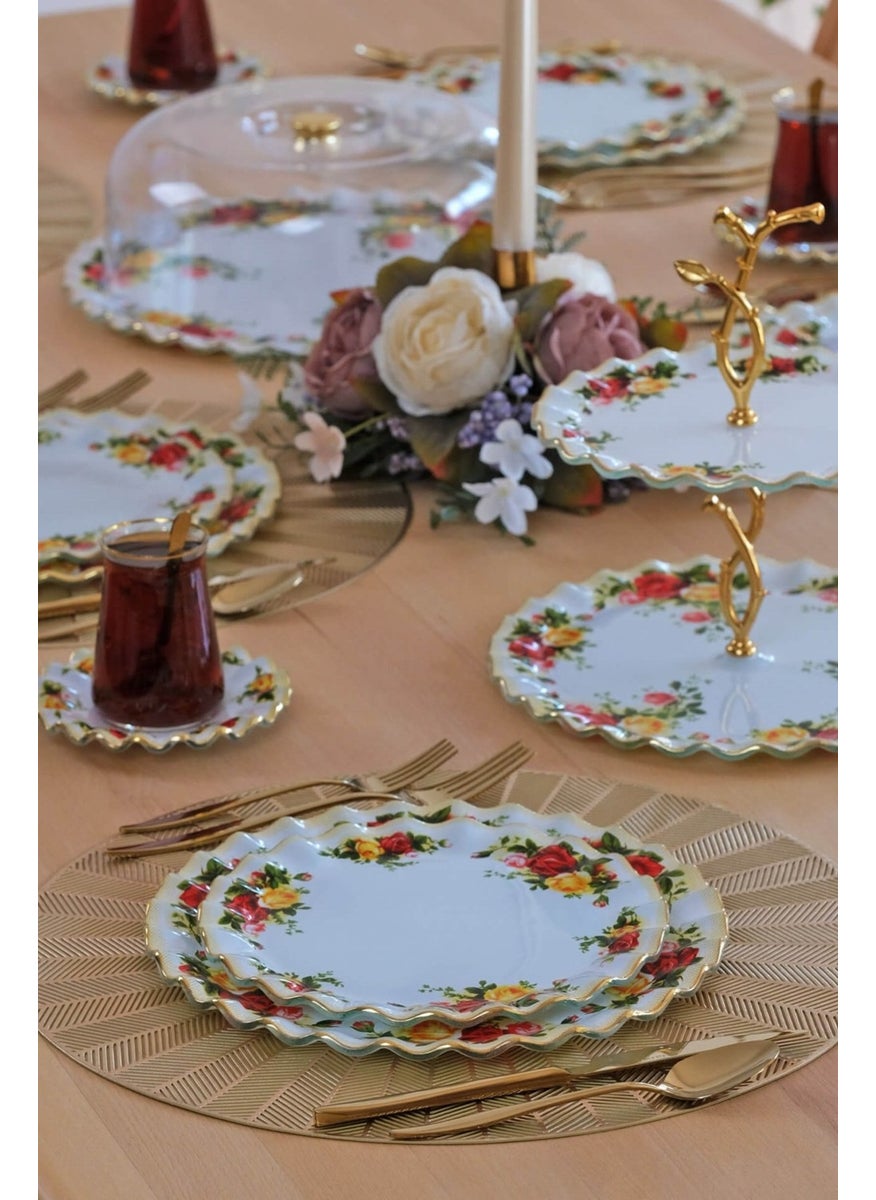 Humber Gold Gilded 6 Person 33 Piece Cake Tea Service Catering Set