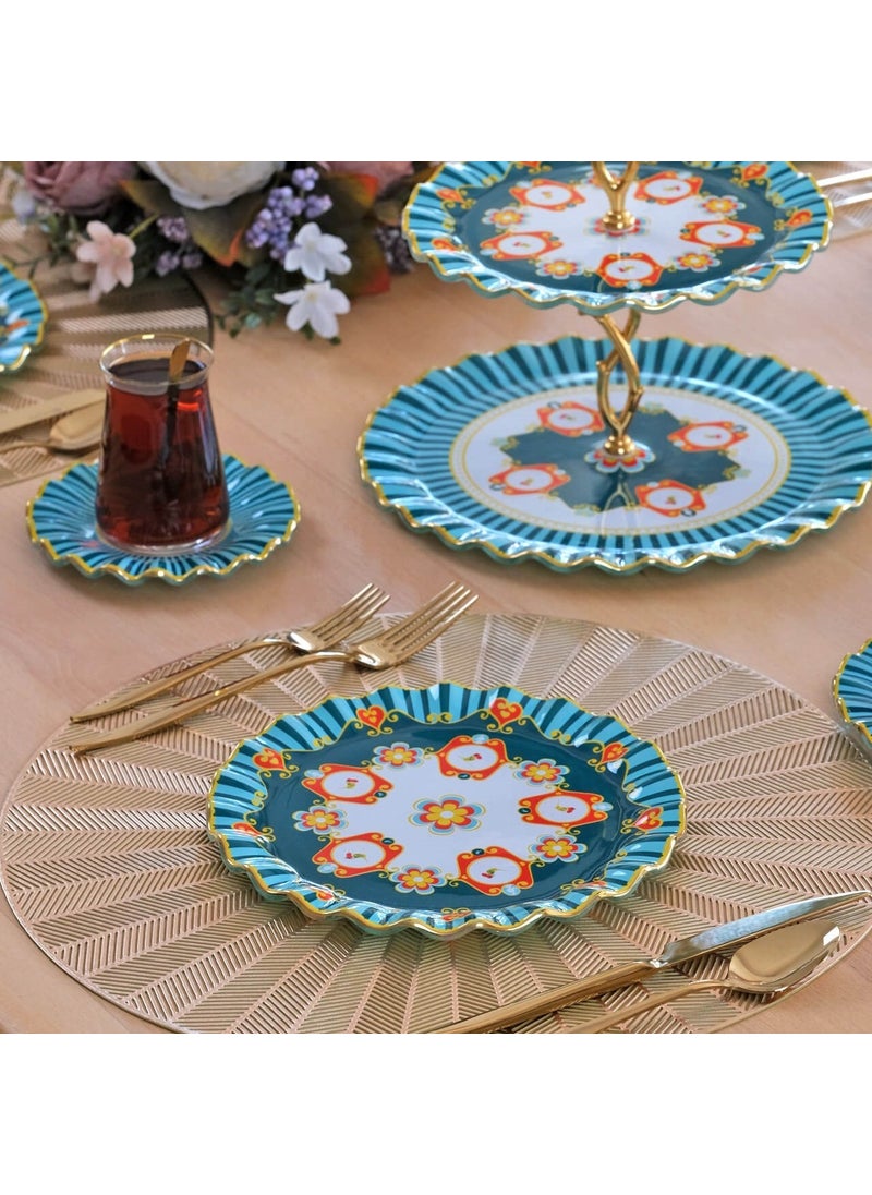 Madeira Gold Gilded 25 Piece Cake Tea Service Set for 6 People