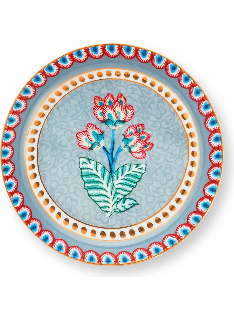 Flower Festival Blue Tea Plate 9 cm
