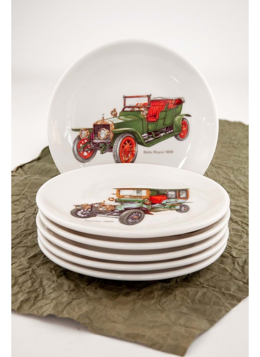 Bursa Porcelain Decor Collection Cars 6 Piece Cake Plate