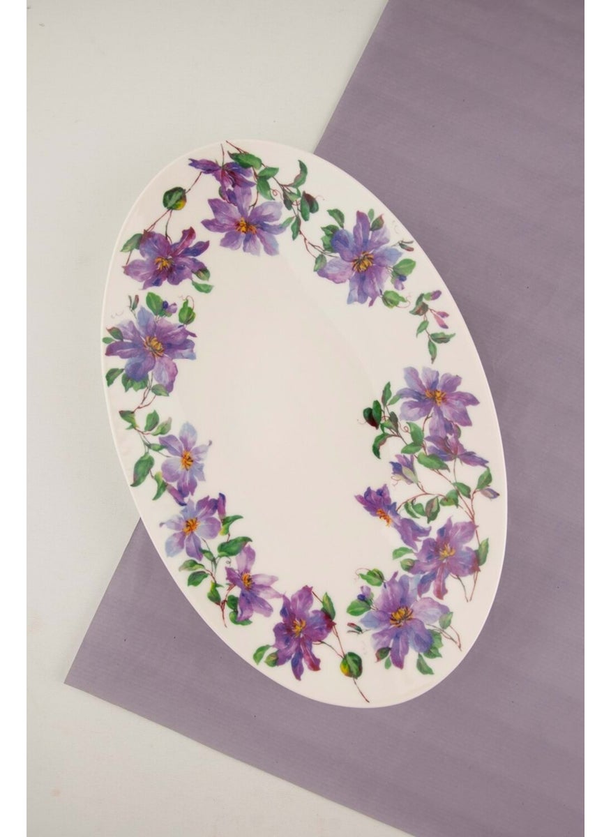 Bursa Porcelain Decor Clematis Large Size Porcelain Boat Plate