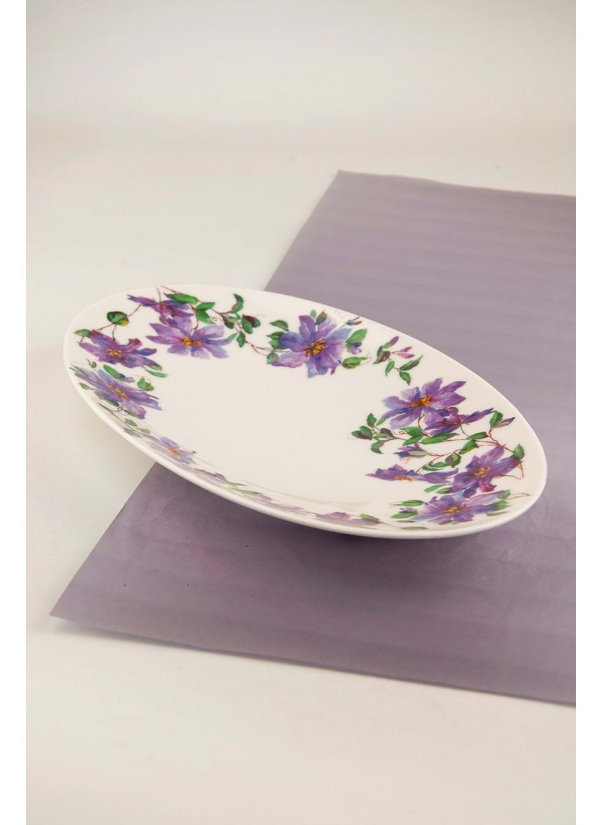 Bursa Porcelain Decor Clematis Large Size Porcelain Boat Plate