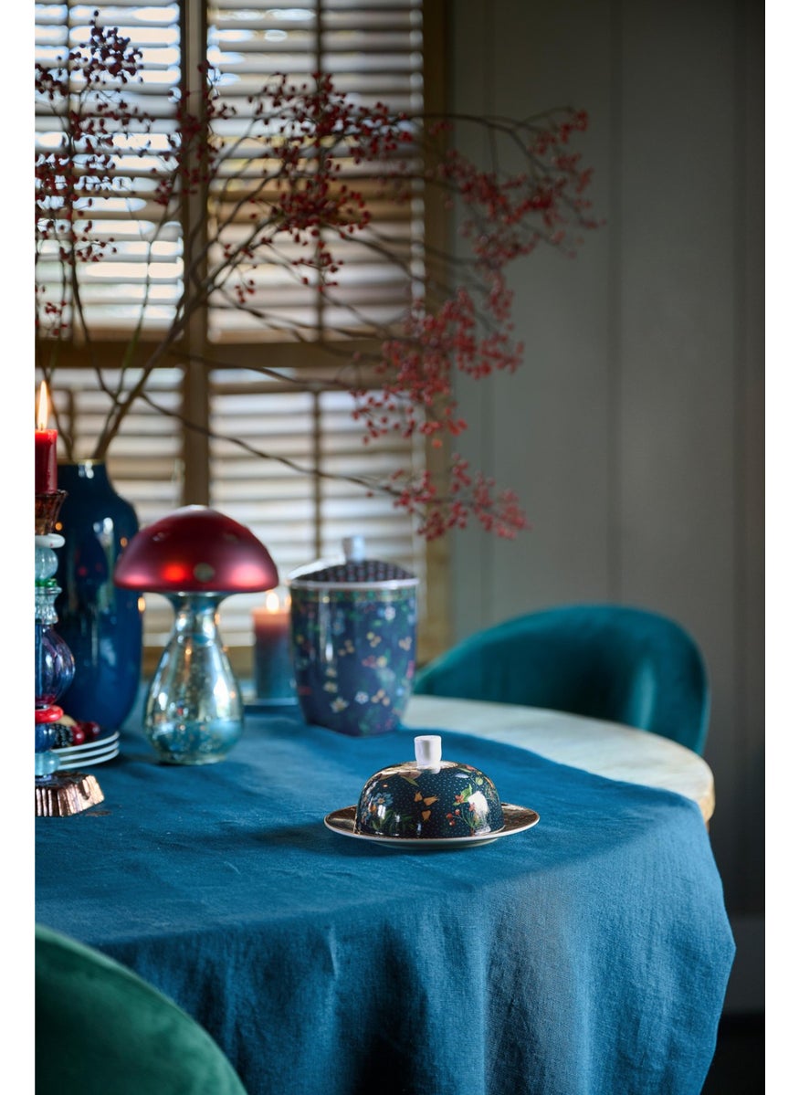 Berry Blues Blue Porcelain Butter Dish 17 cm