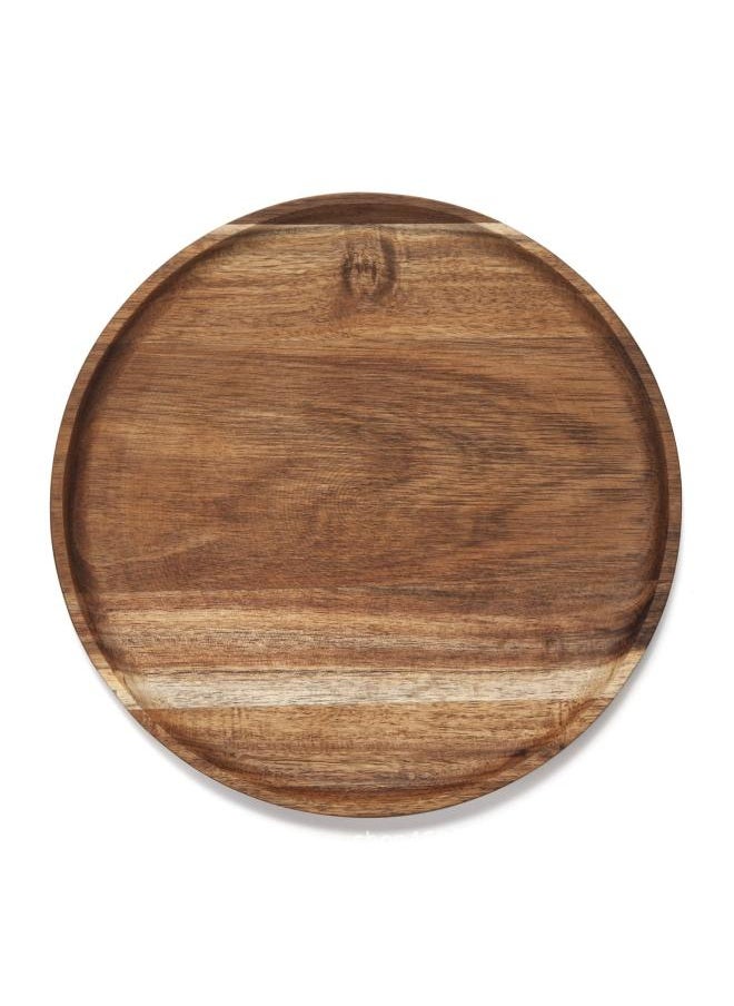 Acacia Wooden Plate Wooden Tray Round Creative Dried Fruit Snack Fruit Plate Solid Wood Dish Tableware