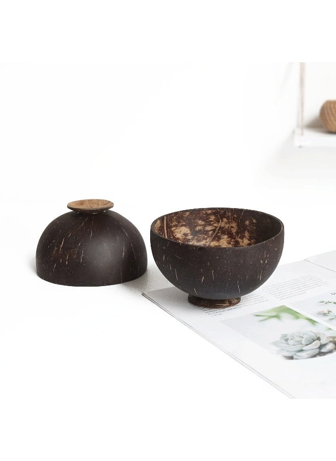 Eco-Friendly Coconut Bowls Dessert Cups Coir bowl with feet D12-14 H7