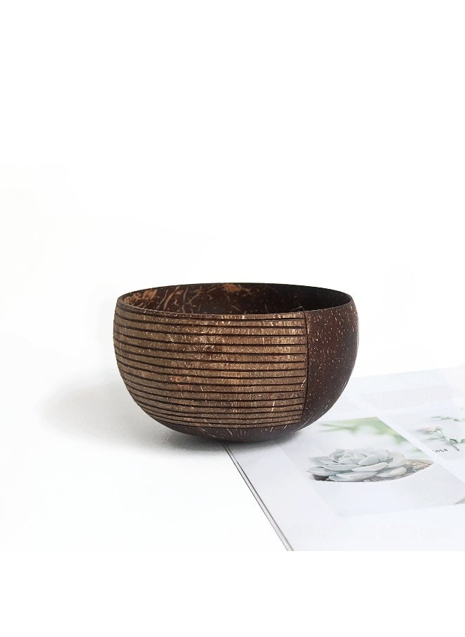 Eco-Friendly Coconut Bowls Dessert Cups Half face pattern bowl D12-14 H7.5
