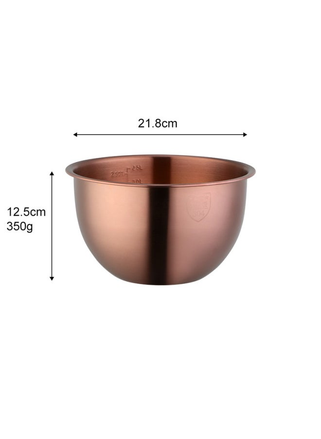 Kitchen 304 Stainless Steel Egg Basin Baking Special Cream Bowl Cold Mix Dish Cake And Noodle Tool-Color:304 Stainless Steel Cooking Basin (rose Gold)