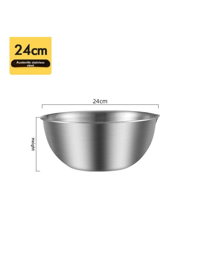 Japanese Style Egg Bowl And Basin Vegetable Basin Salad Basin Stainless Steel Basin 304 Food Grade Household Stainless Steel Bowl-Specifications:Inner Diameter 24cm Cooking Basin-Color:Color