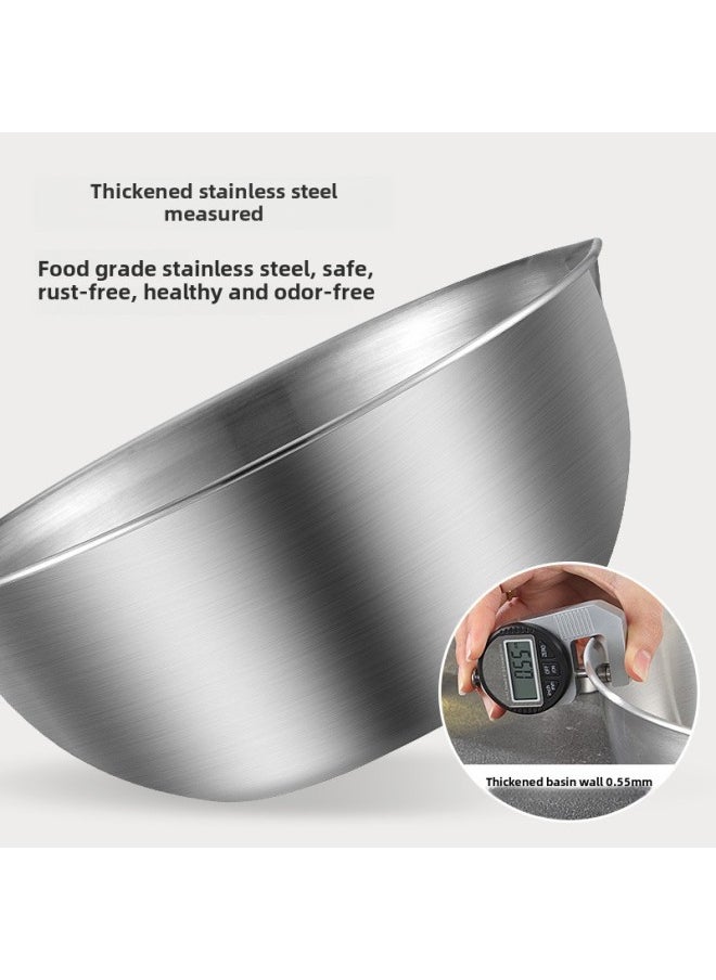 Japanese Style Egg Bowl And Basin Vegetable Basin Salad Basin Stainless Steel Basin 304 Food Grade Household Stainless Steel Bowl-Specifications:Inner Diameter 26cm Cooking Basin-Color:Color