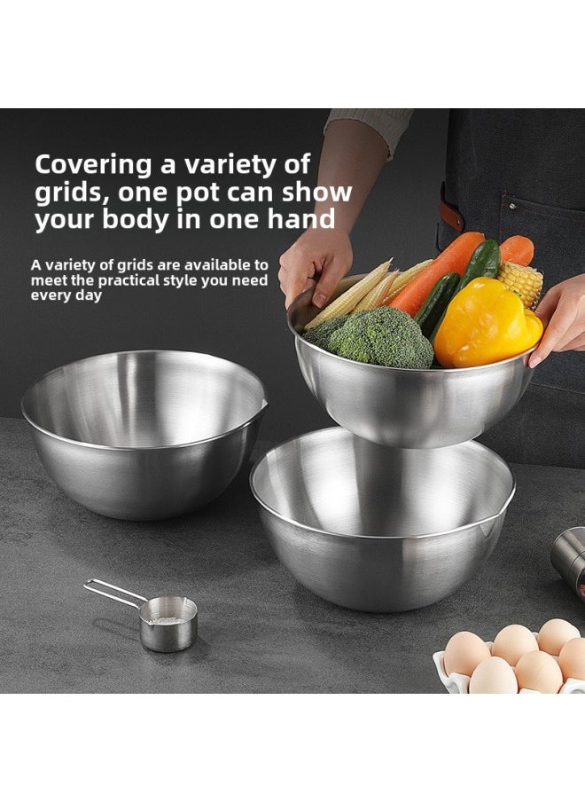 Japanese Style Egg Bowl And Basin Vegetable Basin Salad Basin Stainless Steel Basin 304 Food Grade Household Stainless Steel Bowl-Specifications:Inner Diameter 26cm Cooking Basin-Color:Color