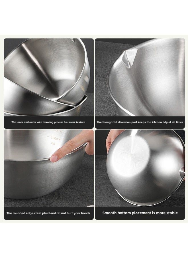 Japanese Style Egg Bowl And Basin Vegetable Basin Salad Basin Stainless Steel Basin 304 Food Grade Household Stainless Steel Bowl-Specifications:Inner Diameter 26cm Cooking Basin-Color:Color