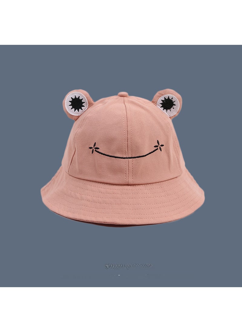 Summer Cute Frog Bucket Hat for Mother-ChildA06321 cartoon XX frog parent-child fisherman hat pink A06321 cartoon XX frog parent-child fisherman hat pink
