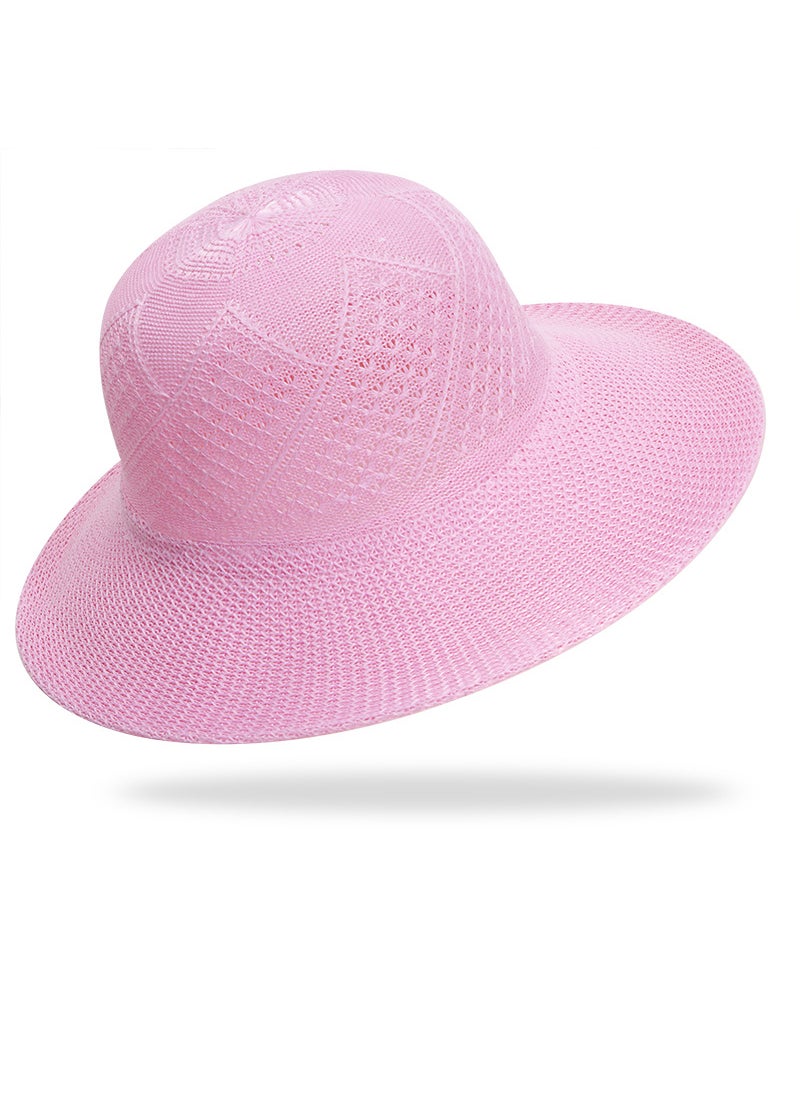 Hot Selling Farmer Straw Hat Woven Straw Hat Breathable Foldable Fisherman Hat Sun Hat Embryonic Lafite Straw Hat for Men and Women SummerPink. Pink.