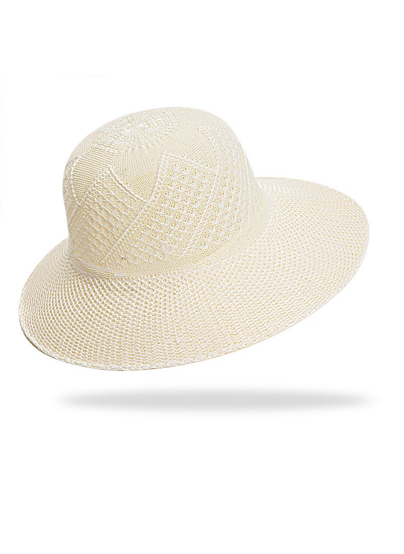 Hot Selling Farmer Straw Hat Woven Straw Hat Breathable Foldable Fisherman Hat Sun Hat Embryonic Lafite Straw Hat for Men and Women SummerBeige Beige