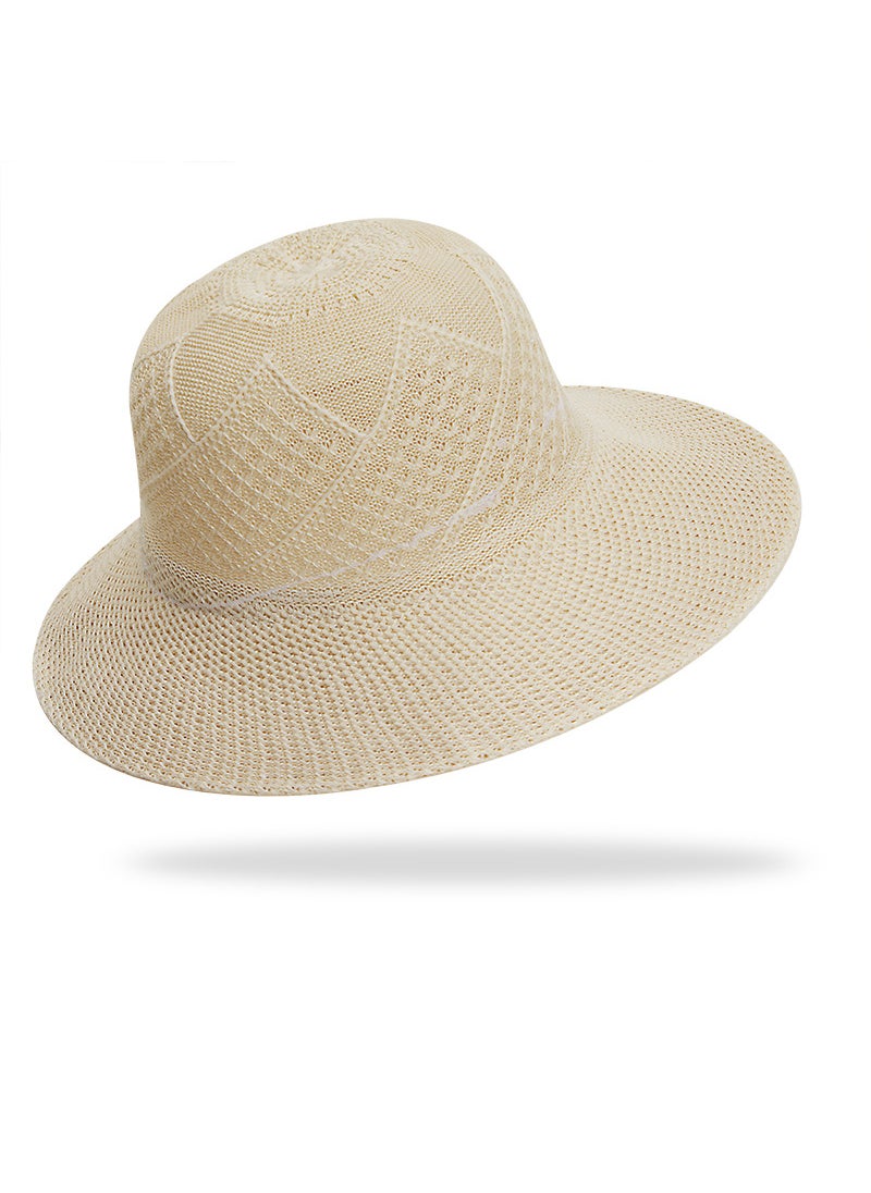 Hot Selling Farmer Straw Hat Woven Straw Hat Breathable Foldable Fisherman Hat Sun Hat Embryonic Lafite Straw Hat for Men and Women SummerBeige Beige